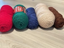 5 Assorted Color Red Heart Acrylic Yarn Knitt...