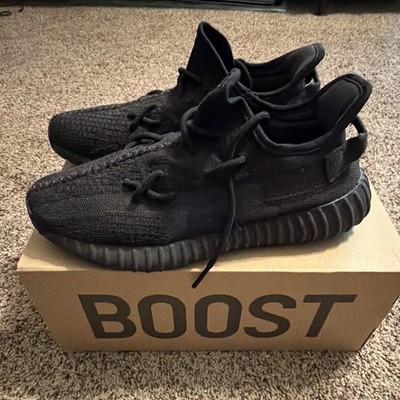adidas Yeezy Boost 350 V2 Black Low Top Men s Lace Up Sneakers Rubber Outsole