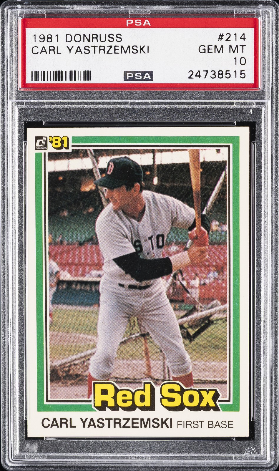 1981 DONRUSS #214 CARL YASTRZEMSKI PSA 10