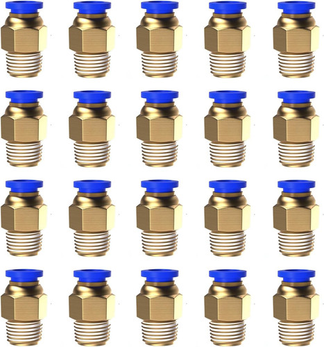 20Pcs 1/4" Tube OD X 1/8 NPT Male Push to Connect Fittings - Air Water Quick Con