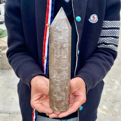 #ad #ad 2.53LB Natural black hair crystal white crystal pillar quartz crystal $420.00