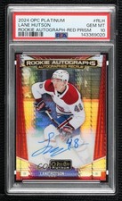 2024 O-Pee-Chee Platinum Rookie Red Prism 6/30 Lane Hutson #R-LH PSA 10 Auto l3a