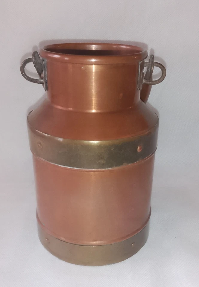 Ancien Petit Pot À Lait En Cuivre Et Laiton 511 G/ Hauteur 20,5 Cm - Photo 3/4
