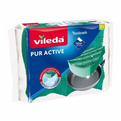 Vileda Pur Active Schwamm grün Polyurethan [2 Stück]