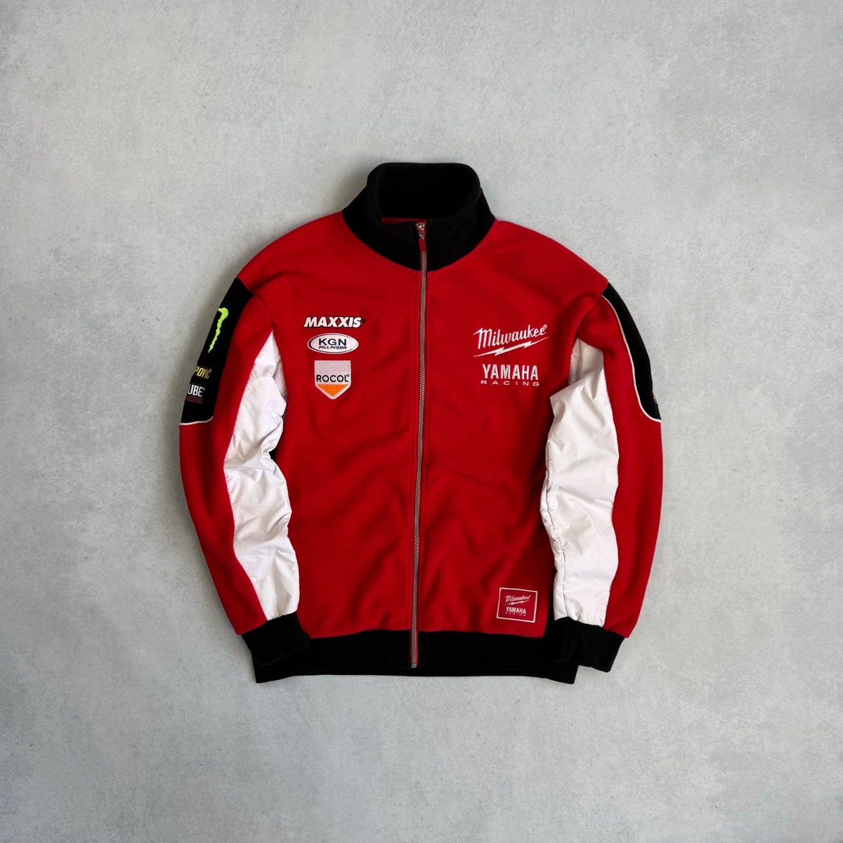 VINTAGE MILWAUKEE YAMAHA RACING MONSTER MEN's RACING FLEECE JACKET