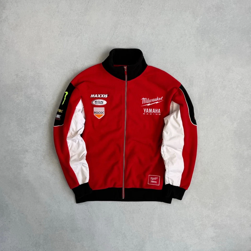 VINTAGE MILWAUKEE YAMAHA RACING MONSTER MEN's RACING FLEECE JACKET SIZE LARGE - Image 2 of 4