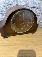 Smiths Enfield Vintage Wooden Mantel Clock with Key Made In England Untested