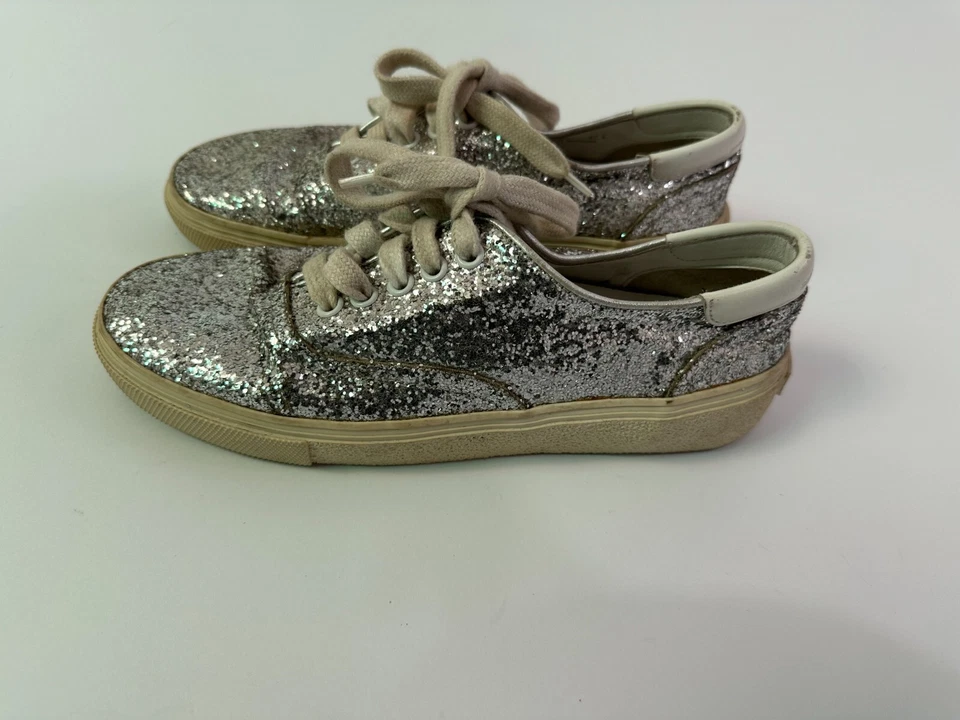 Zapatillas SAINT LAURENT Piel de becerro Cristal Brillo 37 Plateadas Foto 4 de 4