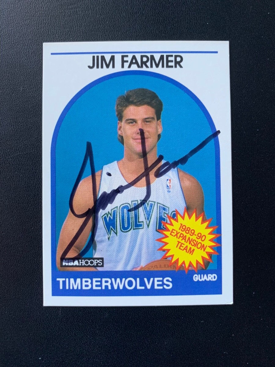 Jim Farmer Signed 1989-90 NBA Hoops Rookie Card Minnesota
