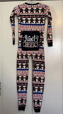 Lazy One 1-pc Pajamas Boy Girl Size 12 “Sweet Cheeks” Long-johns
