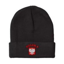 Beanies for Men Poland Polska Seal Flag Embroidery Winter Hats Women Skull Cap
