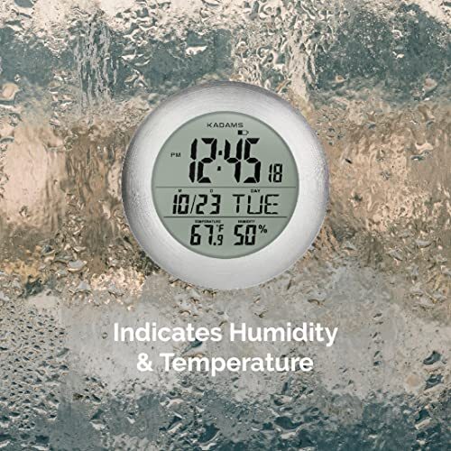 Bathroom Shower Digital Wall Clock Large LCD Screen - Kitchen Clock - Water R... - Bild 7 von 8