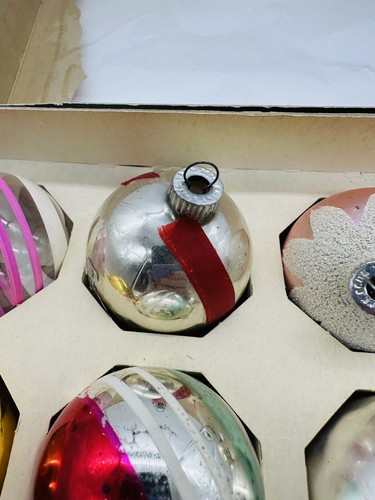 Assorted Vintage Christmas Ornaments Glass Shiny Brite Unsilvered Glitter - Picture 19 of 22
