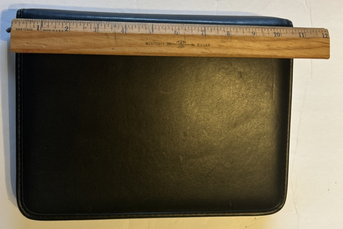 VTG Franklin Planner Black Leather Planner Zip Around 7 Ring Binder 11” X 8” - Picture 6 of 7