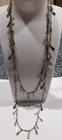 VINTAGE HANDMADE ASIAN SILVER LONG WIRE CHAIN NECKLACE #BB