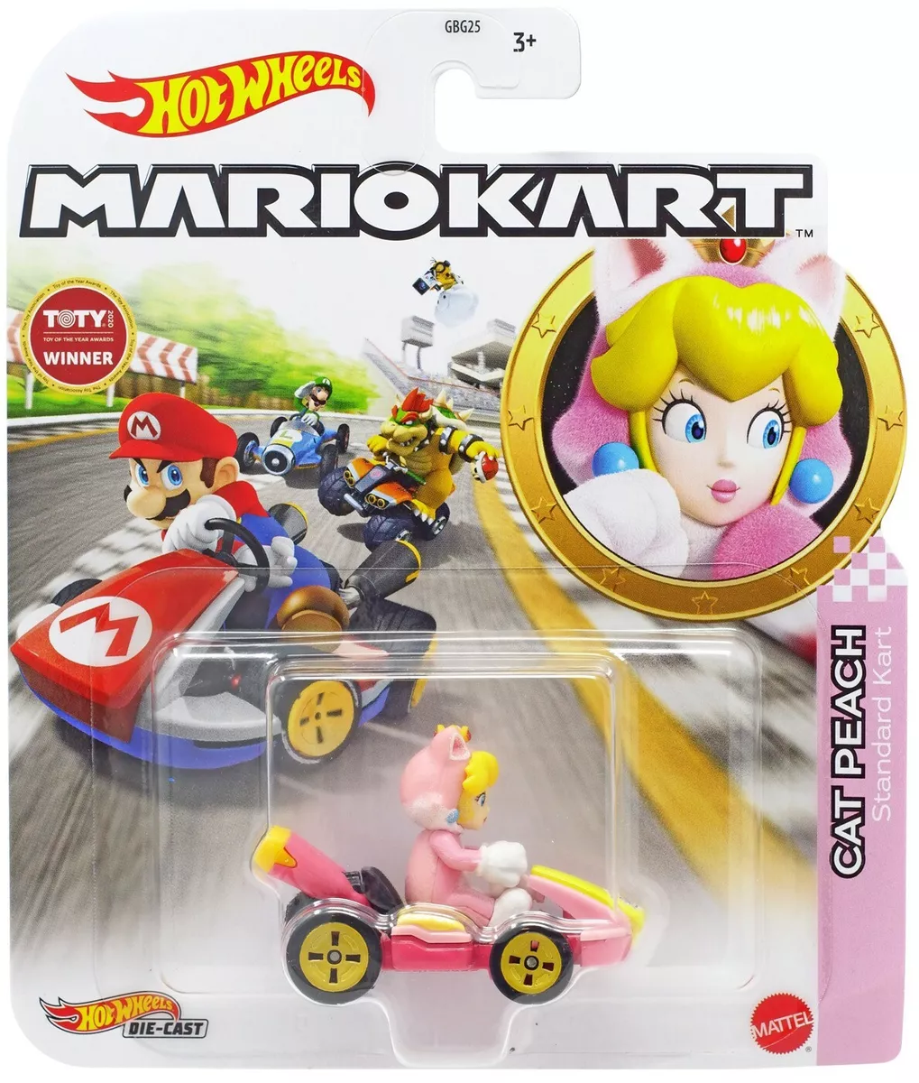 Hot Wheels Mario Kart Cat Peach Diecast Car [Standard Kart]