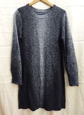 CYNTHIA ROWLEY Knit Sweater dress large long sleeve black gray