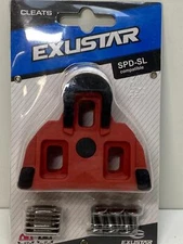 new bicycle Exustar clipless pedal RED CLEATS Shimano 4.5° FLOATING SPD-SL