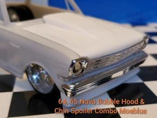 Resin Bubble Hood & Chin Spoiler for '64, '65 Nova Moebius 1/25