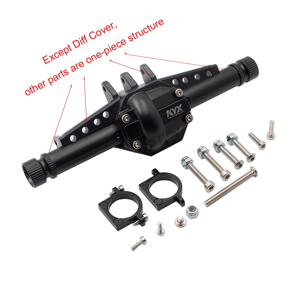 Guscio Assale Nero In Metallo Per Axial SCX10 II Anteriore O Posteriore - Foto 9