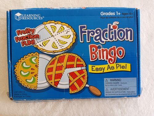 Learning Resources Fraction Bingo Easy As Pie Educational Game Classroom 100%
