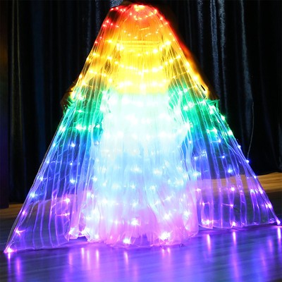 LED Butterfly Wing Illuminated Adult Dance Luminous Glowing Light Up Party
