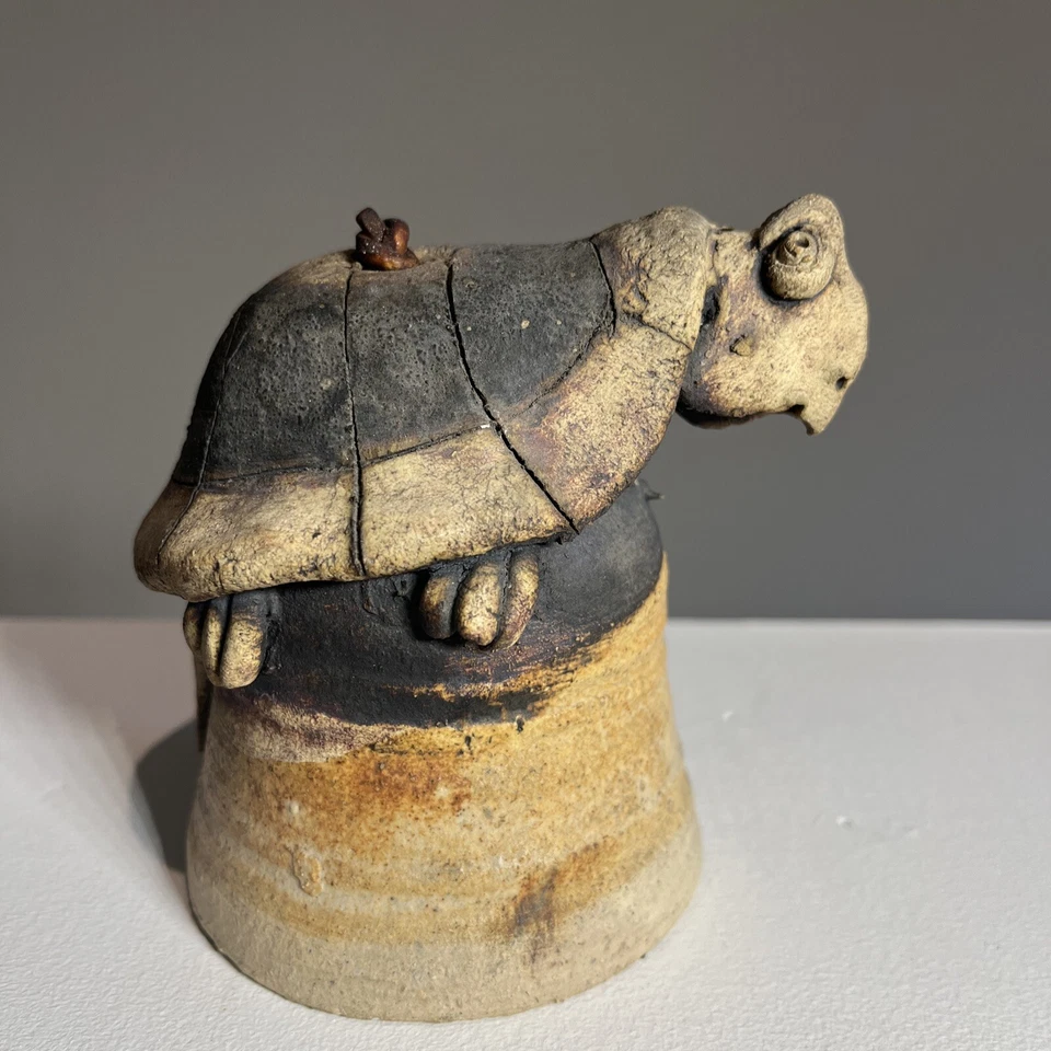 Campana de cerámica Todd Warner 1976 tortuga Charlevoix Michigan vintage Foto 2 de 4