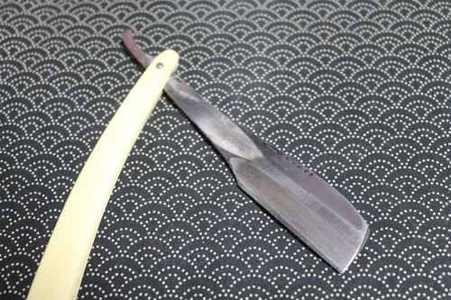 Rare VTG Henkotsu Hinoshita Kaizan Large KAMISORI Japanese Straight Razor Japan - Picture 8 of 12