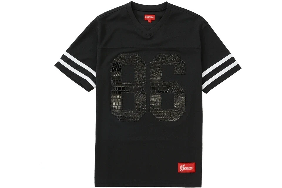 Supreme T shirt Faux Croc Football Maillot Noir L Grand Neuf SS22