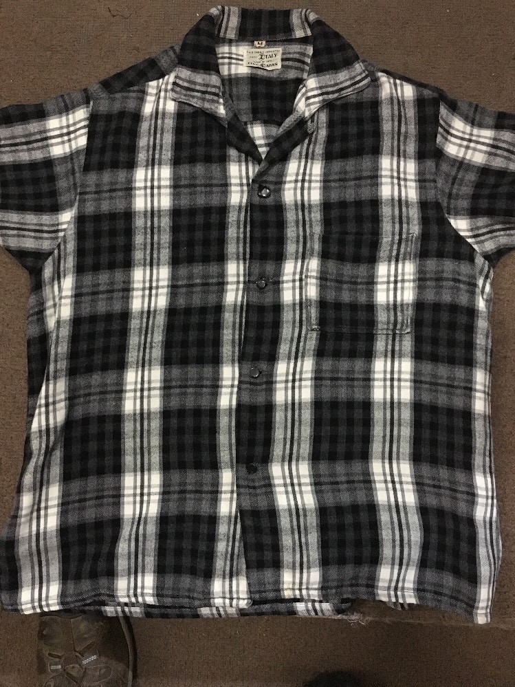 Vtg 1950s 60s Shadow Plaid Flannel Rockabilly VLV Shirt Mens