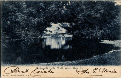 #ad 1905. BUTTERMILK FALLS. NORTH WATER GAP PA. POSTCARD. RC9 $10.00