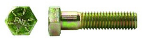 Hex Cap Screw Yellow Zinc 3/4-10 X 2-1/4 Partial Coarse Thread (QTY 10) Grade 8
