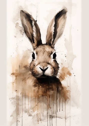 Set of Three Rabbit Prints 5"x7" on Matte Paper | Whimsical Wildlife Watercolor - Picture 2 of 4