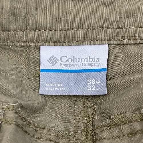 Columbia Mens 38x32 Lightweight Quick Dry Hiking Pants Brown Zip Cargo Pocket - Picture 3 of 6