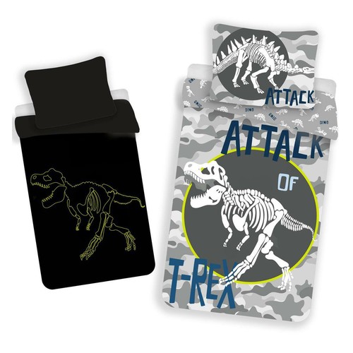 T-Rex Funda Edredón Individual Juego Talla Ue Dinosaurio Camuflaje Reversible - Imagen 1 de 1