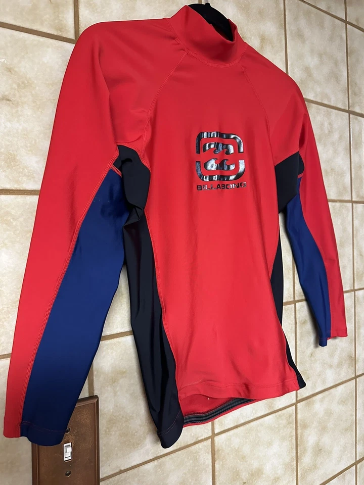 Billabong Youth Rash Guard Retro Años 90 Natación Surf Camisa, Deportes Talla L Foto 2 de 4