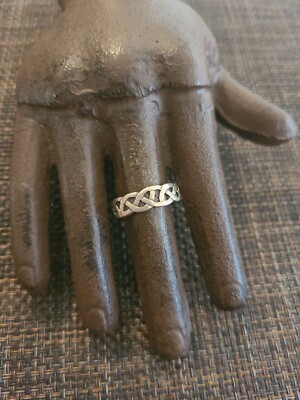 VINTAGE STERLING SILVER CELTIC LOVE KNOTS TOE RING ADJUSTABLE SIZE 925 ...