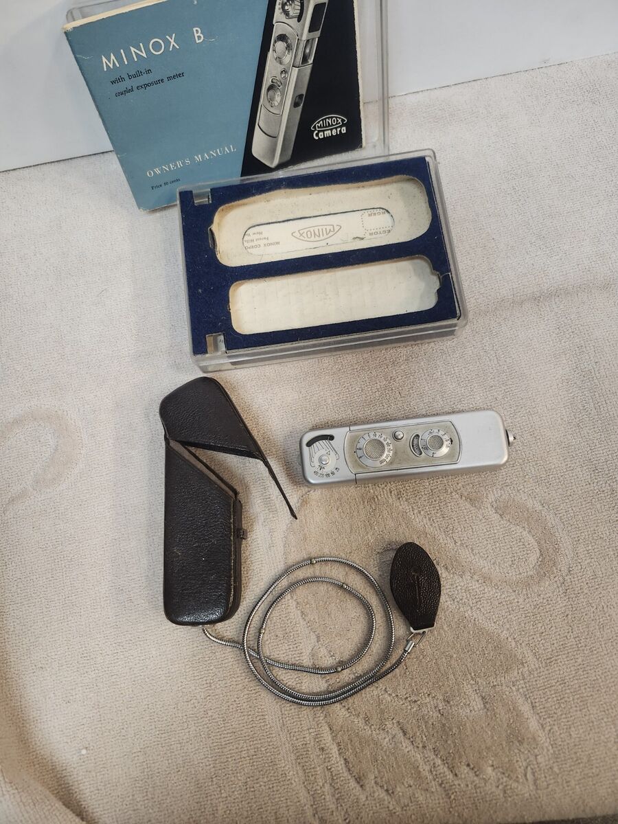 Minox Vintage Miniature B Camera - Original Case, Chain, Box Minox Vintage Miniature B Camera - Original Case, Chain, Box