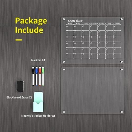 Acrylic Magnetic Dry Erase Board for Fridge Clear 2 Set Acrylic Dry Erase Board - Bild 7 von 7