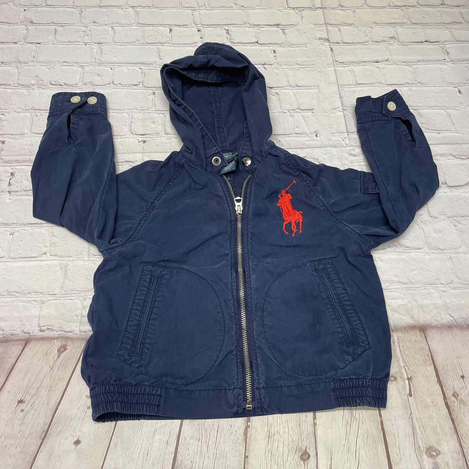 Giacca Polo Ralph Lauren ragazzo bambino con cappuccio e zip intera taglia 5 Big Pony M230 4