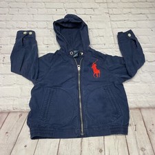 Polo Ralph Lauren Boy Kids Hooded Full Zip Jacket Size 5 Big Pony M230 -4