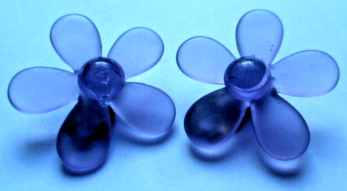 Boucles D'oreilles Clips Vintage Fleurs Celluloid Violet - Anciennes, Sans Défaut