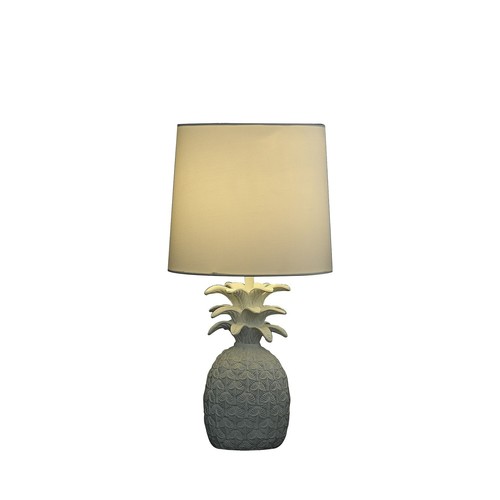 17" White Bedside Table Lamp With White Empire Shade - Picture 3 of 3