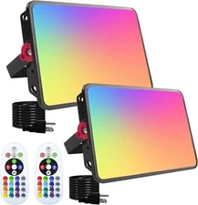2 Pack 200W RGB Flood Light, RGB Color Changing Floodlight, Smart 200.0 Watts