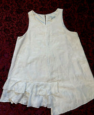 SILK SLEEVELESS BLOUSE IVORY EMBROIDERED Boho Lux COCKTAIL WEDDING NEW 119 S