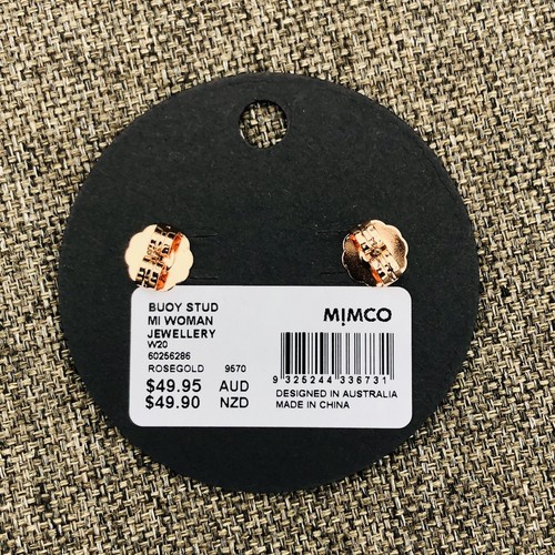 MIMCO BUOY STUD EARRINGS ROSE GOLD• AUTHENTIC - Picture 3 of 5