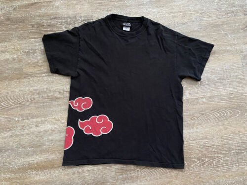 Vintage 2002 Naruto Shippuden Akatsuki Clouds Czarna Grafika T-shirt Rozmiar Medium - Zdjęcie 1 z 8