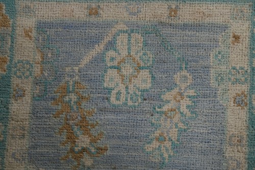 Traditional Geometric Oushak Turkish Rug 2x4 Wool Hand-knotted Decorative Carpet - Picture 7 of 12