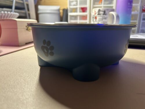 Personalised Raised Blue Pet Bowl. Dog/Cat/Puppy/Kitten - Picture 2 of 3