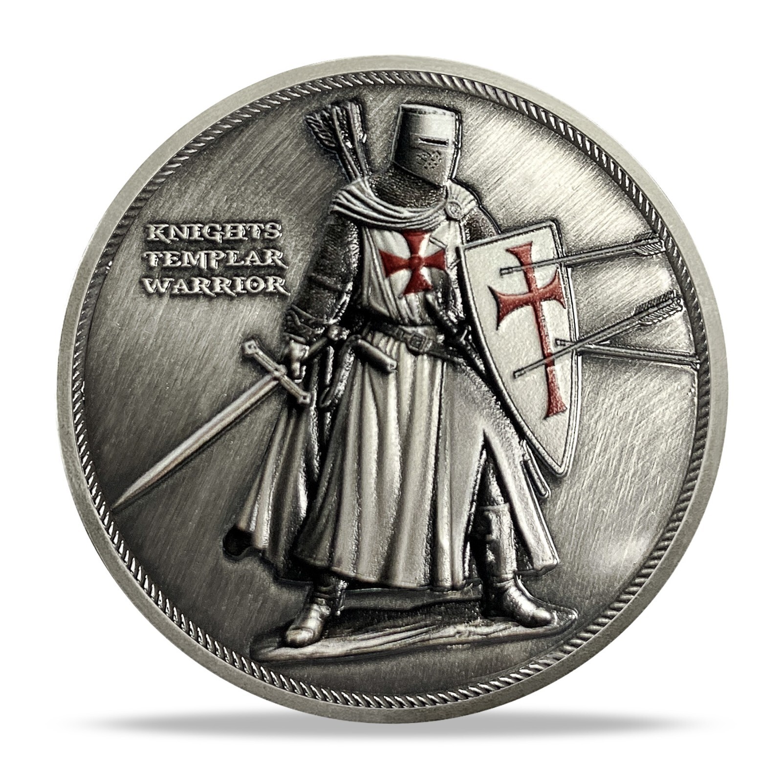 The Knight Templar Sword Challenge Coin Crusader Warrior’s Creed Gifts For Men-image